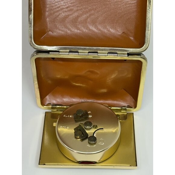 VTG 1970s Bulova Wind-Up Travel Alarm Clock Gold Folding Case 3.5" NOT WORKING - Picture 5 of 9